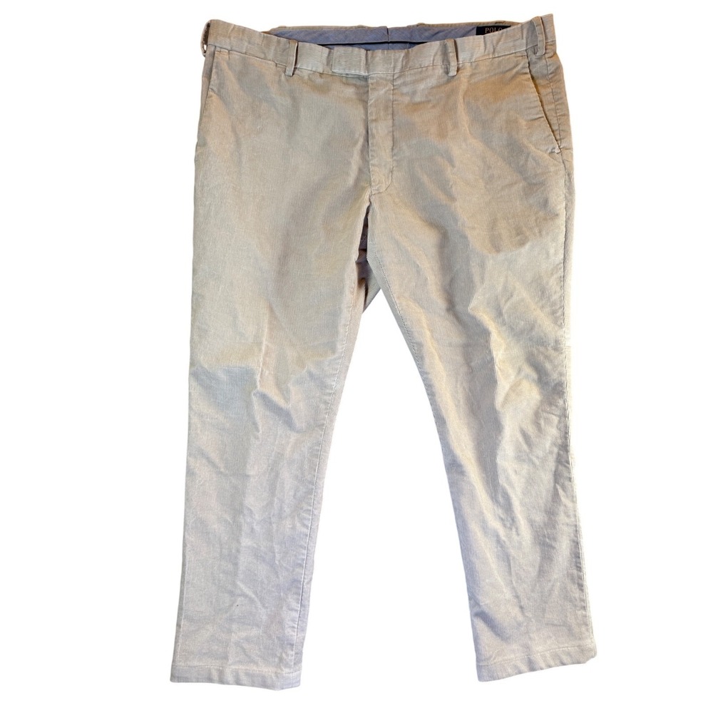 Polo Ralph Lauren Corduroy Pants Mens 40x32 Tan Stretch Slim Fit Chinos